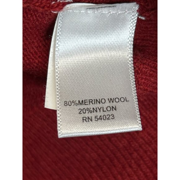 Banana Republic Sweater Mens XL Red Merino Wool Blend Italian Yarn - Picture 4 of 7